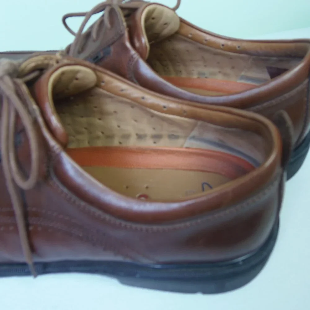 Clark's UNStructured Men's 12 Lace Up Brown Shoes Casual Date Eclectic Grandpa T